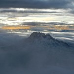 Sunrise over Mawenzi peak during our summit hike.